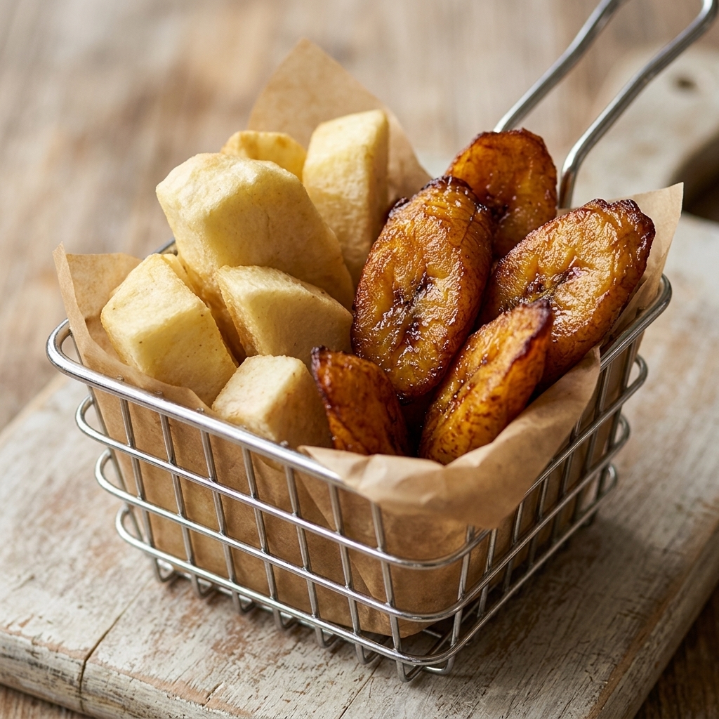 Fried yam and plantain
